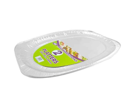 2PK  550x362x30mm LARGE FOIL PLATTER