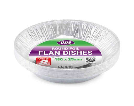 8PK 180x25mm FOIL FLAN DISHES