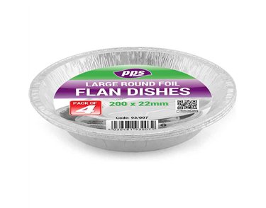 4PK 200x22mm LARGE FOIL FLAN DISHES