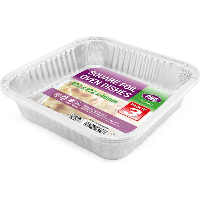 3PK SQUARE FOIL OVEN DISHES