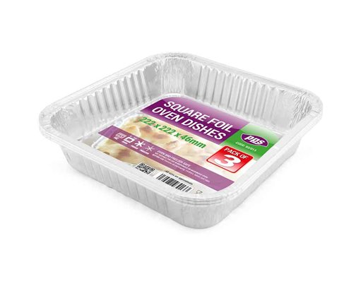 3PK SQUARE FOIL OVEN DISHES