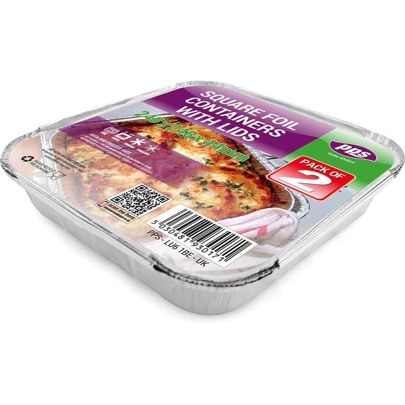 SQUARE FOIL CONTAINERS & LIDS