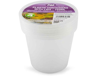 4PK 750ml ROUND FOOD CONTAINERS & LIDS