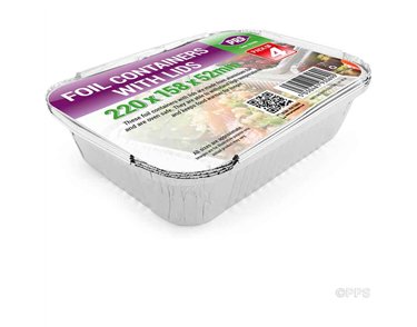 4PK 220x158x52mm FOIL CONTAINERS WITH LIDS
