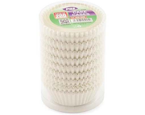 200PK WHITE BAKING CAKE CASES