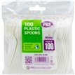 100PK WHITE PLASTIC SPOONS