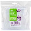 50PK CLEAR HEAVY DUTY PLASTIC SPOONS
