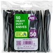 50PK HEAVY DUTY PLASTIC BLACK KNIVES
