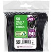 50PK HEAVY DUTY BLACK PLASTIC FORKS
