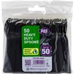 50PK BLACK HEAVY DUTY PLASTIC SPOONS