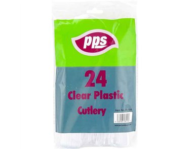24PK CLEAR DELUX PLASTIC CUTLERY
