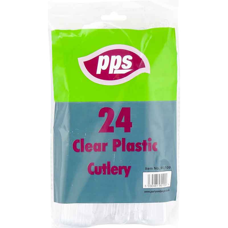 24PK CLEAR DELUX PLASTIC CUTLERY