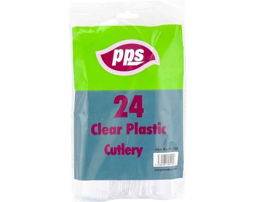 24PK CLEAR DELUX PLASTIC CUTLERY