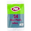 24PK CLEAR DELUX PLASTIC CUTLERY