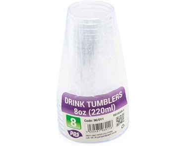 8PK 220ml JUICE / SPIRIT PLASTIC TUMBLERS