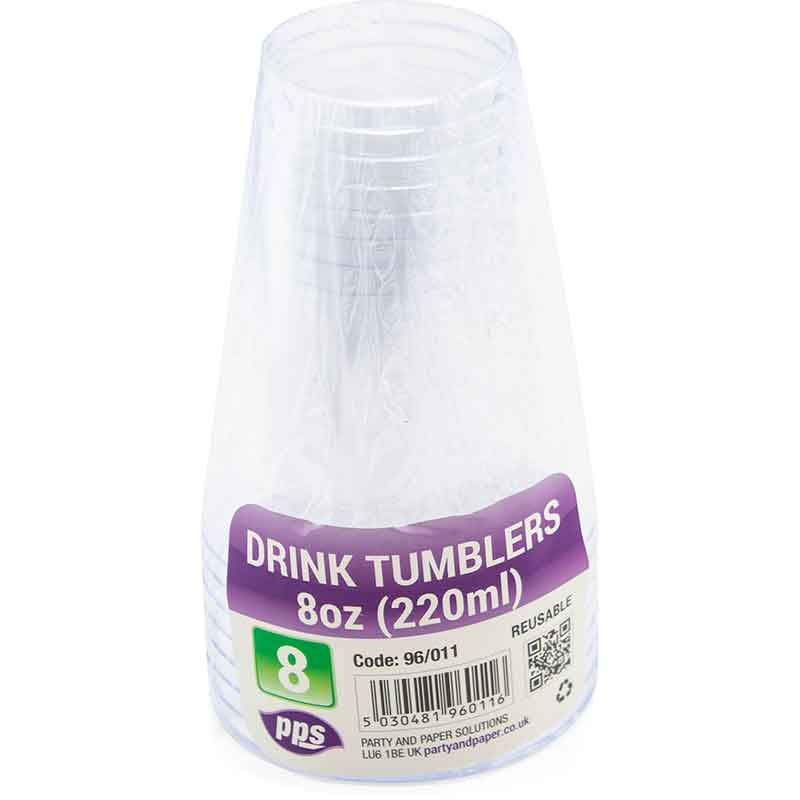8PK 220ml JUICE / SPIRIT PLASTIC TUMBLERS