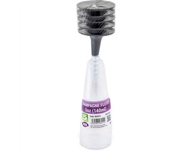 5PK PLASTIC CHAMPAGNE FLUTES