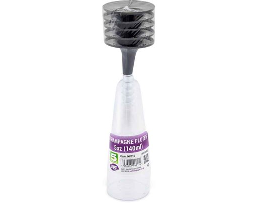 5PK PLASTIC CHAMPAGNE FLUTES