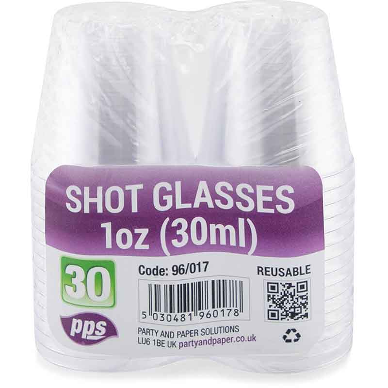30PK 1oz PLASTIC SHOT GLASSES