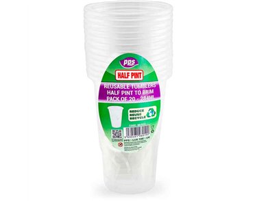 20PK HALF PINT PLASTIC TUMBLERS