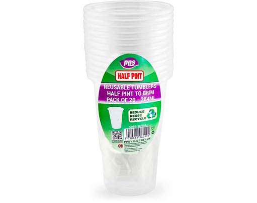 20PK HALF PINT PLASTIC TUMBLERS