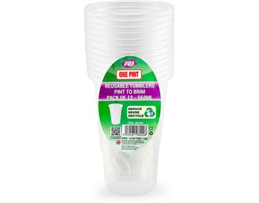 12PK PLASTIC PINT TUMBLERS