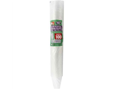 100PK 180ml CLEAR PLASTIC CUPS
