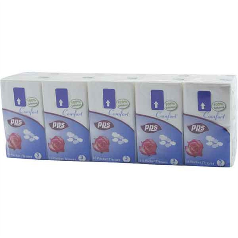 10PK 3PLY POCKET TISSUES