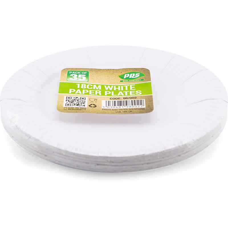 35PK 18cm WHITE PAPER PLATES