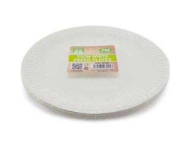 25PK 23cm WHITE PAPER PLATES