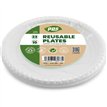 10PK 23cm WHITE PLASTIC PLATES