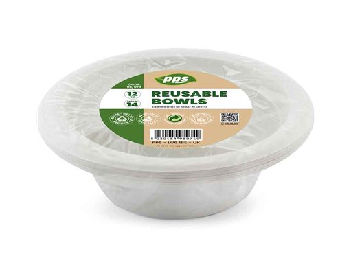 14PK 12pz WHITE PLASTIC BOWLS