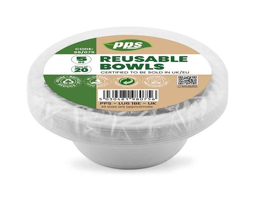 20PK 5oz WHITE PLASTIC BOWLS