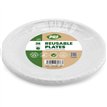 6PK 26cm WHITE PLASTIC PLATES