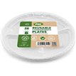 6PK 26cm 3 COMPARTMENTS WHITE PLASTIC PLATES