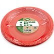5PK 26cm RED PLASTIC ROUND PLATES