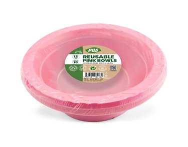 10PK 12oz PINK PLASTIC BOWLS
