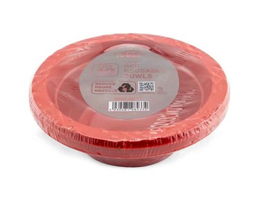 10PK 12oz RED PLASTIC BOWLS