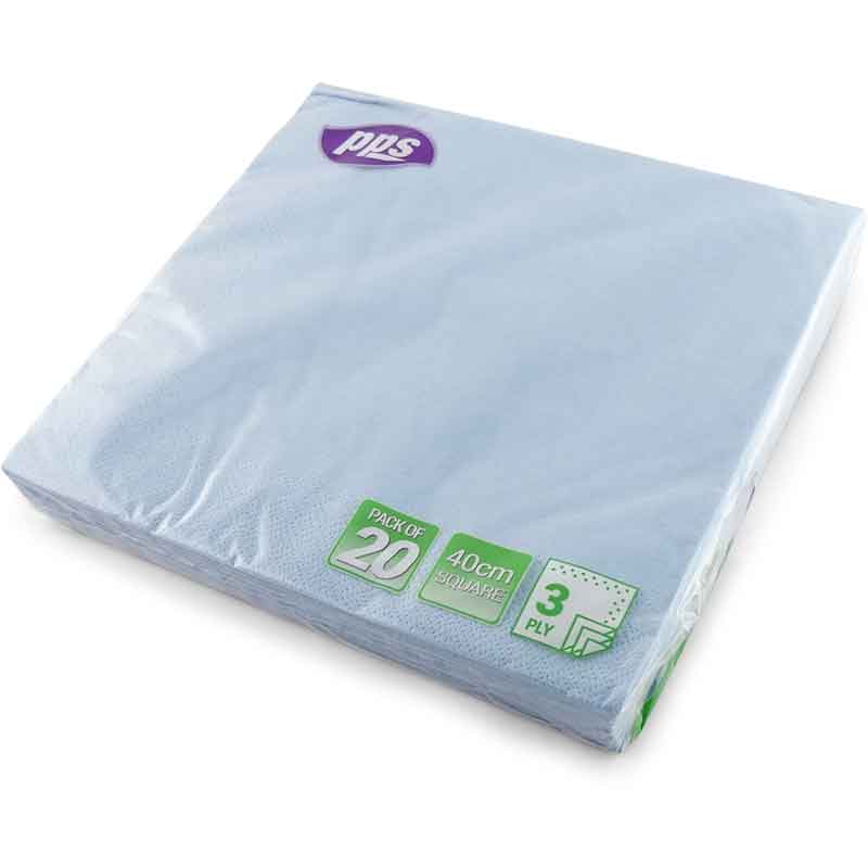 40cm 3PLY LIGHT BLUE NAPKINS