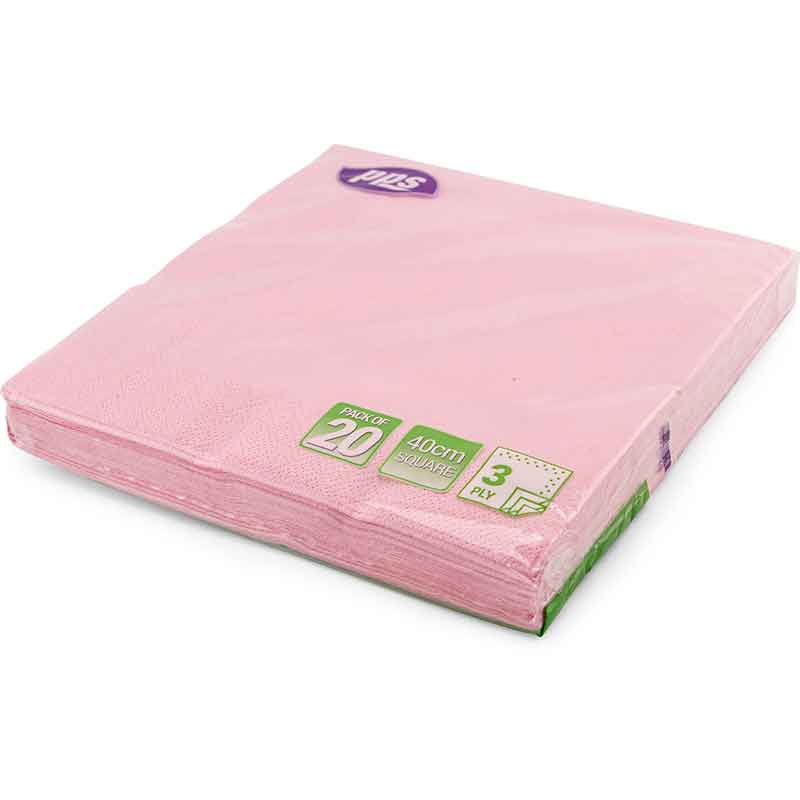 40cm 3PLY PINK NAPKINS