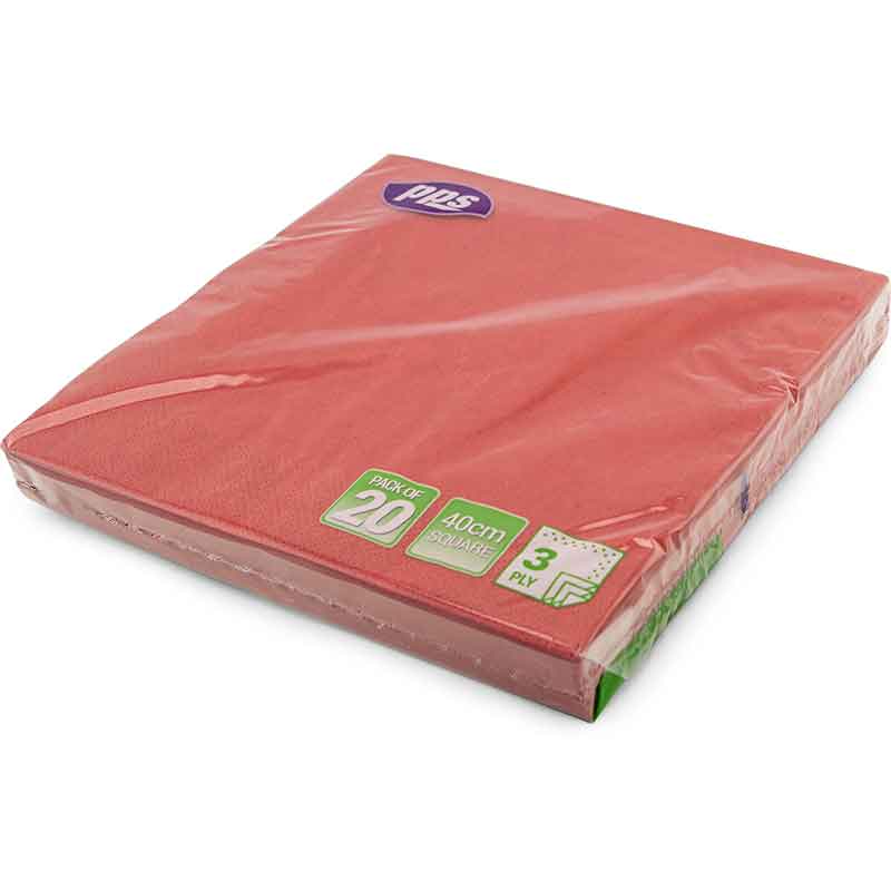 40cm 3PLY RED NAPKINS