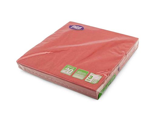 40cm 3PLY RED NAPKINS