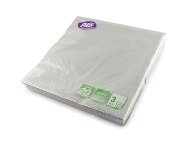 40cm 3PLY SILVER NAPKINS