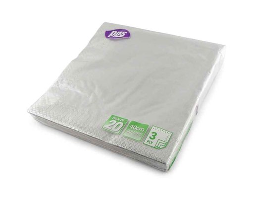40cm 3PLY SILVER NAPKINS