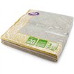 20PK 33cm 3PLY SILVER WITH GOLD BORDER NAPKINS