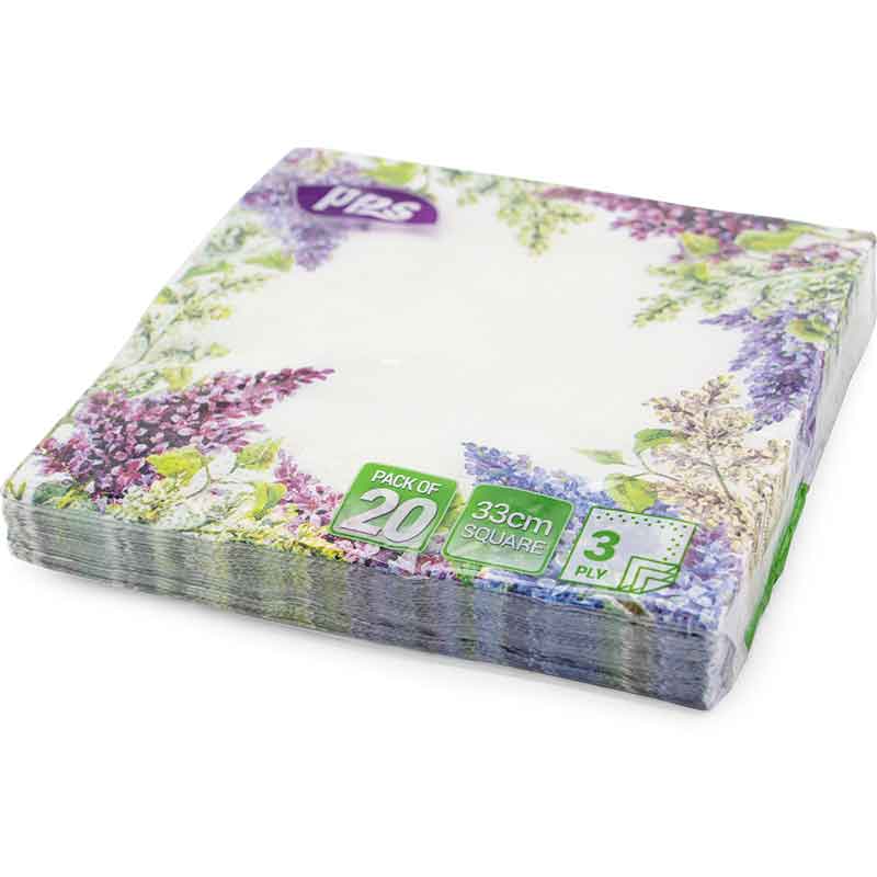 20PK 33cm 3PLY PURPLE LAVENDER NAPKINS