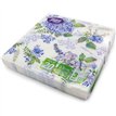 20PK 33cm 3PLY BLUE FLOWER WITH LEAF NAPKINS