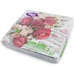 20PK 33cm 3PLY RED ROSE PINK FLOWER NAPKINS