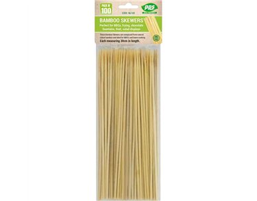 100PK 30cm PARTY BBQ SKEWERS
