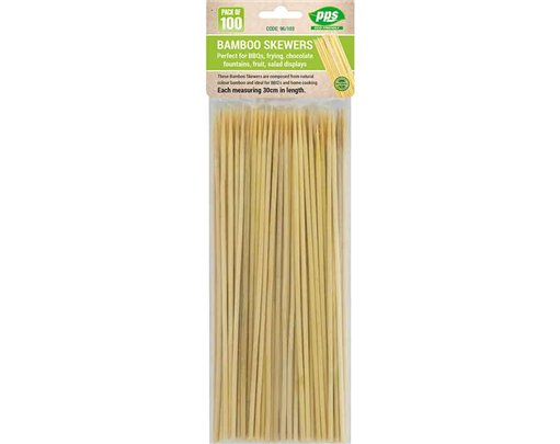100PK 30cm PARTY BBQ SKEWERS